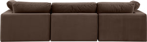 Comfy Brown Velvet Modular Sofa 189Brown-S119 Meridian Furniture