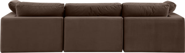 Comfy Brown Velvet Modular Sofa 189Brown-S119 Meridian Furniture