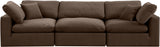 Comfy Brown Velvet Modular Sofa 189Brown-S119 Meridian Furniture