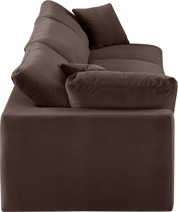 Comfy Brown Velvet Modular Sofa 189Brown-S119 Meridian Furniture