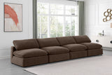 Comfy Brown Velvet Modular Sofa 189Brown-S156 Meridian Furniture