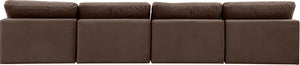 Comfy Brown Velvet Modular Sofa 189Brown-S156 Meridian Furniture