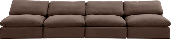 Comfy Brown Velvet Modular Sofa 189Brown-S156 Meridian Furniture