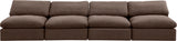 Comfy Brown Velvet Modular Sofa 189Brown-S156 Meridian Furniture