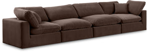 Comfy Brown Velvet Modular Sofa 189Brown-S158 Meridian Furniture