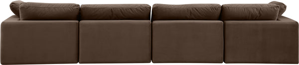 Comfy Brown Velvet Modular Sofa 189Brown-S158 Meridian Furniture