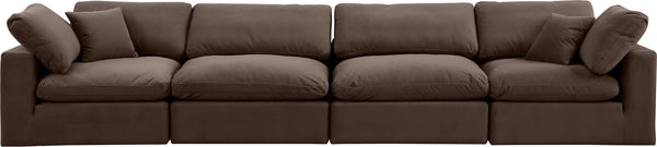 Comfy Brown Velvet Modular Sofa 189Brown-S158 Meridian Furniture