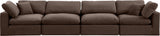 Comfy Brown Velvet Modular Sofa 189Brown-S158 Meridian Furniture