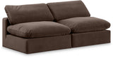 Comfy Brown Velvet Modular Sofa 189Brown-S78 Meridian Furniture