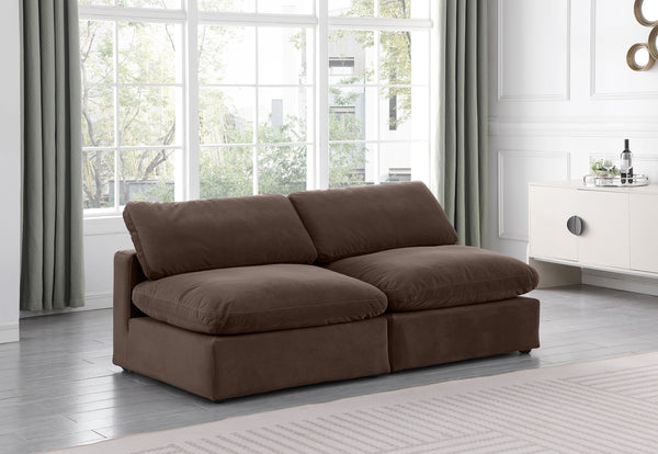 Comfy Brown Velvet Modular Sofa 189Brown-S78 Meridian Furniture
