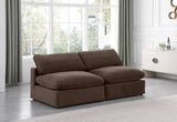 Comfy Brown Velvet Modular Sofa 189Brown-S78 Meridian Furniture