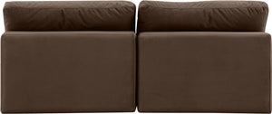 Comfy Brown Velvet Modular Sofa 189Brown-S78 Meridian Furniture