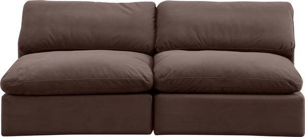 Comfy Brown Velvet Modular Sofa 189Brown-S78 Meridian Furniture