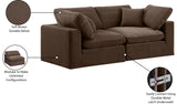 Comfy Brown Velvet Modular Sofa 189Brown-S80 Meridian Furniture