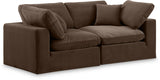 Comfy Brown Velvet Modular Sofa 189Brown-S80 Meridian Furniture