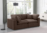 Comfy Brown Velvet Modular Sofa 189Brown-S80 Meridian Furniture