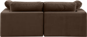 Comfy Brown Velvet Modular Sofa 189Brown-S80 Meridian Furniture