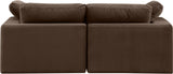 Comfy Brown Velvet Modular Sofa 189Brown-S80 Meridian Furniture