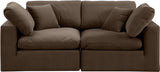 Comfy Brown Velvet Modular Sofa 189Brown-S80 Meridian Furniture