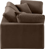 Comfy Brown Velvet Modular Sofa 189Brown-S80 Meridian Furniture