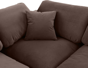 Comfy Brown Velvet Modular Sofa 189Brown-S80 Meridian Furniture