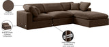 Comfy Brown Velvet Modular Sectional 189Brown-Sec4A Meridian Furniture