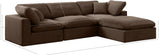 Comfy Brown Velvet Modular Sectional 189Brown-Sec4A Meridian Furniture