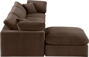 Comfy Brown Velvet Modular Sectional 189Brown-Sec4A Meridian Furniture