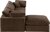 Comfy Brown Velvet Modular Sectional 189Brown-Sec4A Meridian Furniture