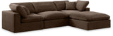 Comfy Brown Velvet Modular Sectional 189Brown-Sec4A Meridian Furniture