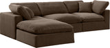 Comfy Brown Velvet Modular Sectional 189Brown-Sec4A Meridian Furniture