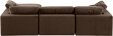 Comfy Brown Velvet Modular Sectional 189Brown-Sec4A Meridian Furniture