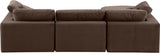 Comfy Brown Velvet Modular Sectional 189Brown-Sec4A Meridian Furniture