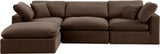 Comfy Brown Velvet Modular Sectional 189Brown-Sec4A Meridian Furniture