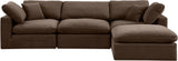 Comfy Brown Velvet Modular Sectional 189Brown-Sec4A Meridian Furniture