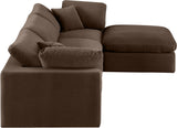 Comfy Brown Velvet Modular Sectional 189Brown-Sec4A Meridian Furniture