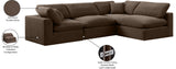 Comfy Brown Velvet Modular Sectional 189Brown-Sec4B Meridian Furniture