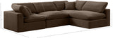 Comfy Brown Velvet Modular Sectional 189Brown-Sec4B Meridian Furniture