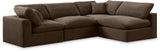 Comfy Brown Velvet Modular Sectional 189Brown-Sec4B Meridian Furniture