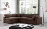 Comfy Brown Velvet Modular Sectional 189Brown-Sec4B Meridian Furniture