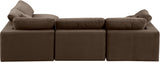 Comfy Brown Velvet Modular Sectional 189Brown-Sec4B Meridian Furniture