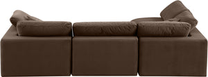 Comfy Brown Velvet Modular Sectional 189Brown-Sec4B Meridian Furniture