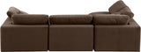 Comfy Brown Velvet Modular Sectional 189Brown-Sec4B Meridian Furniture