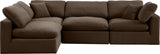 Comfy Brown Velvet Modular Sectional 189Brown-Sec4B Meridian Furniture