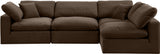 Comfy Brown Velvet Modular Sectional 189Brown-Sec4B Meridian Furniture