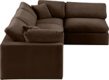 Comfy Brown Velvet Modular Sectional 189Brown-Sec4B Meridian Furniture