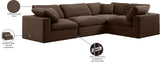 Comfy Brown Velvet Modular Sectional 189Brown-Sec4C Meridian Furniture