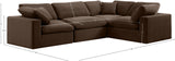 Comfy Brown Velvet Modular Sectional 189Brown-Sec4C Meridian Furniture