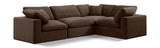 Comfy Brown Velvet Modular Sectional 189Brown-Sec4C Meridian Furniture