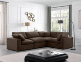 Comfy Brown Velvet Modular Sectional 189Brown-Sec4C Meridian Furniture